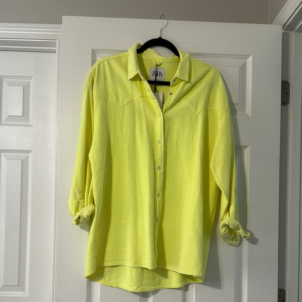 Zara Bright Yellow Casual Shirt